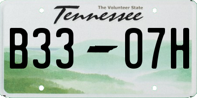 TN license plate B3307H