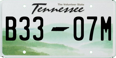 TN license plate B3307M