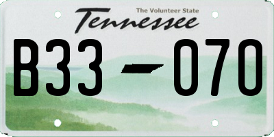 TN license plate B3307O
