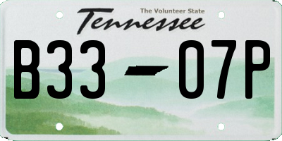 TN license plate B3307P