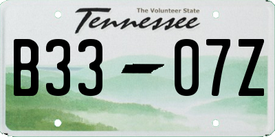 TN license plate B3307Z
