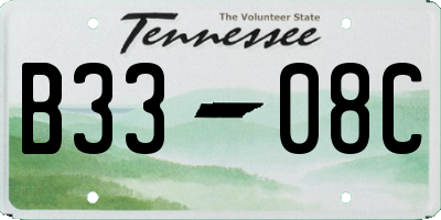 TN license plate B3308C