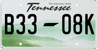 TN license plate B3308K