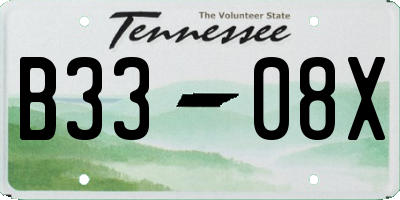 TN license plate B3308X