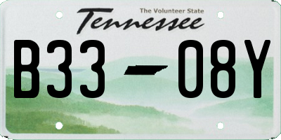 TN license plate B3308Y