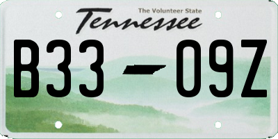 TN license plate B3309Z