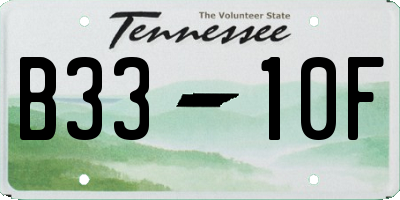 TN license plate B3310F