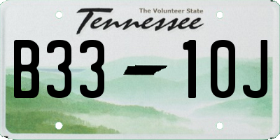 TN license plate B3310J
