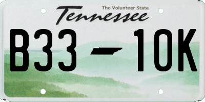 TN license plate B3310K