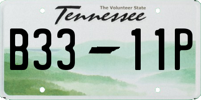 TN license plate B3311P