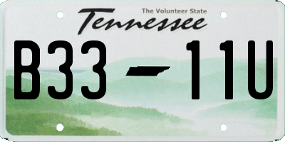 TN license plate B3311U