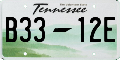 TN license plate B3312E