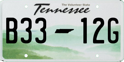 TN license plate B3312G