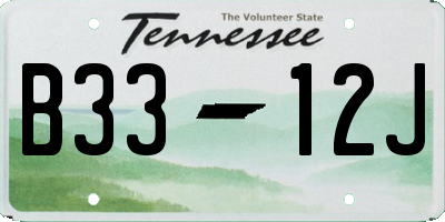 TN license plate B3312J