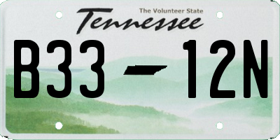 TN license plate B3312N