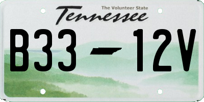 TN license plate B3312V