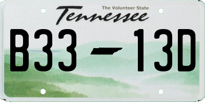 TN license plate B3313D
