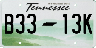 TN license plate B3313K