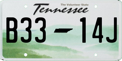 TN license plate B3314J