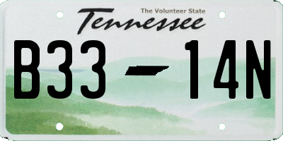 TN license plate B3314N