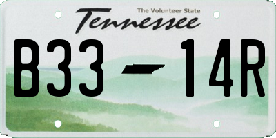 TN license plate B3314R