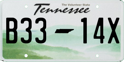 TN license plate B3314X