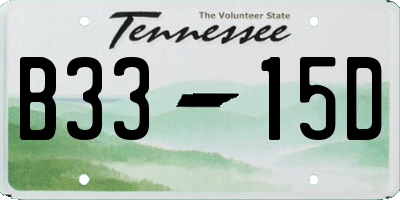TN license plate B3315D