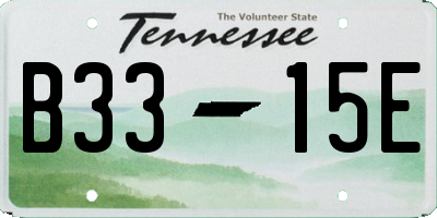 TN license plate B3315E
