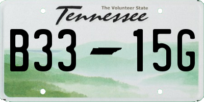 TN license plate B3315G