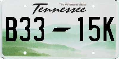 TN license plate B3315K