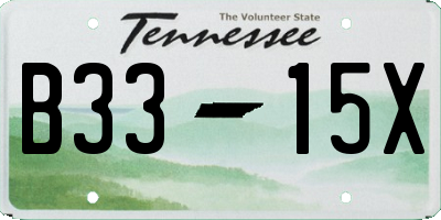 TN license plate B3315X