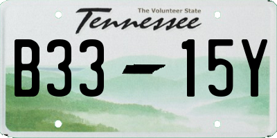 TN license plate B3315Y