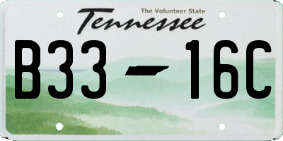 TN license plate B3316C