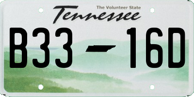 TN license plate B3316D