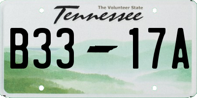 TN license plate B3317A