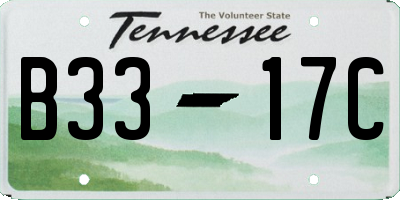 TN license plate B3317C