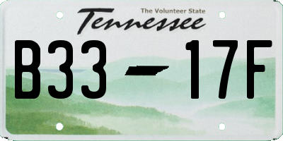TN license plate B3317F