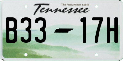 TN license plate B3317H