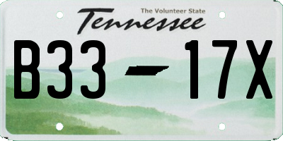 TN license plate B3317X