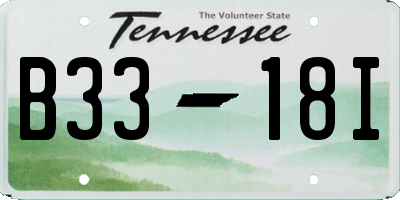 TN license plate B3318I