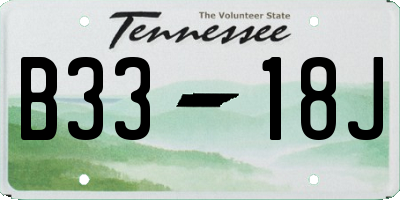 TN license plate B3318J
