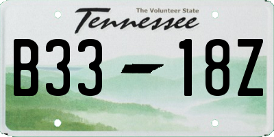 TN license plate B3318Z