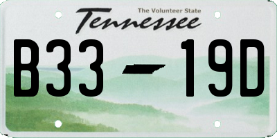 TN license plate B3319D