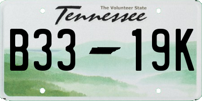TN license plate B3319K