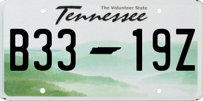 TN license plate B3319Z