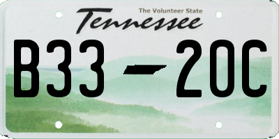 TN license plate B3320C