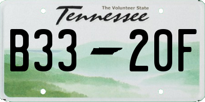 TN license plate B3320F