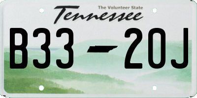 TN license plate B3320J