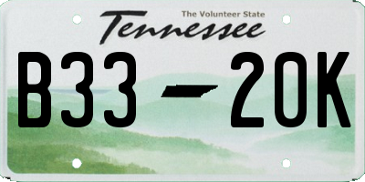 TN license plate B3320K