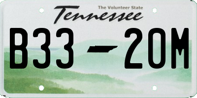 TN license plate B3320M